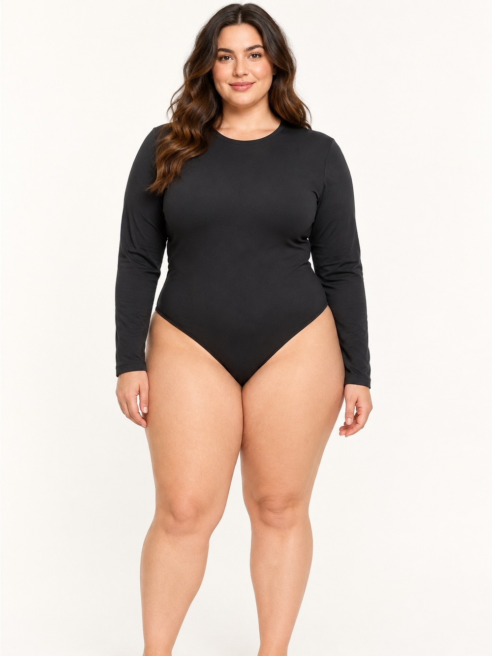 SKIMS Fits Everybody Long Sleeve Crew Neck Bodysuit Onyx 2X NWT